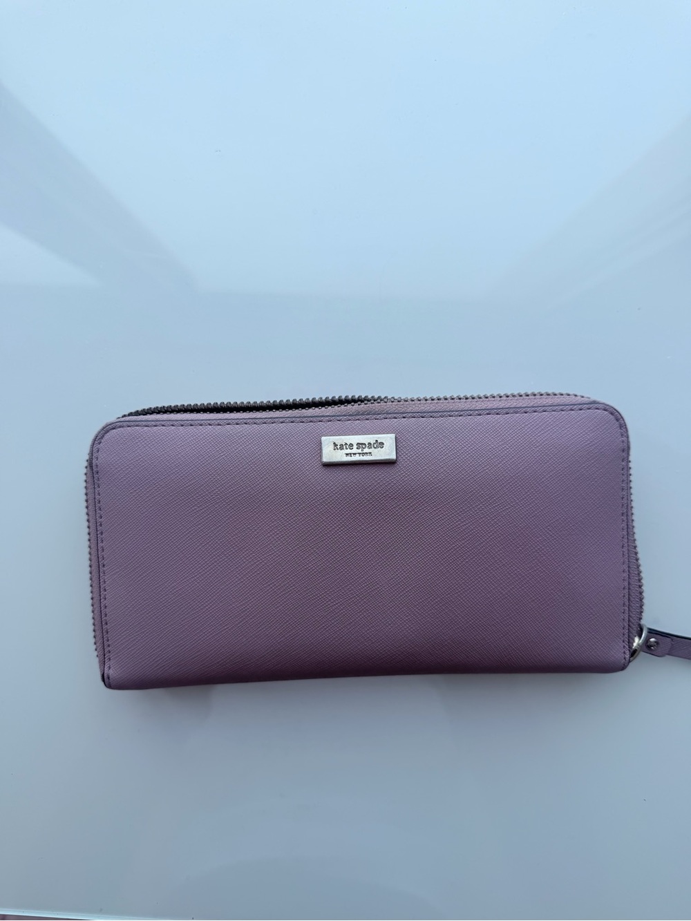 kate spade mauve zip-around wallet